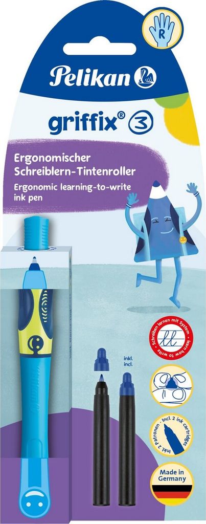 Pelikan Tintenroller griffix RH neon freshblue Blister Produktbild 