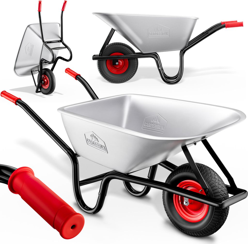 GARDEBRUK® Brouette 100L acier galvanisé 250kg pneu Image du produit 
