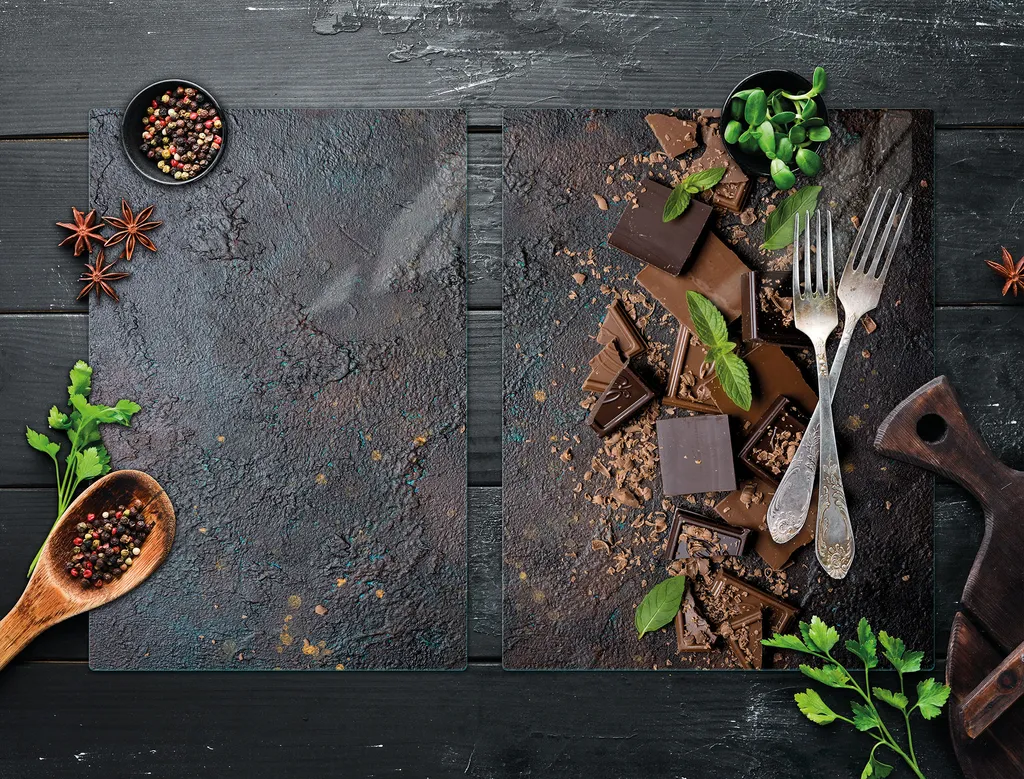 Copri Piano Cottura 75x52 Vetro Temperato Ardesia Cioccolato Luxury - 4