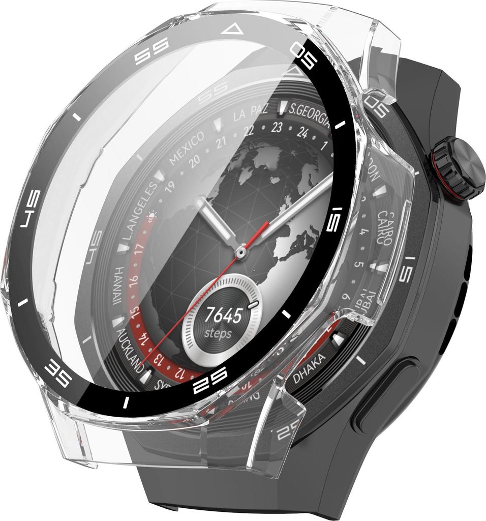 Strap-it Hard PC-Schutzhülle - Hülle mit Glasbildschirmschutz passend für Huawei Watch GT 5 Pro - 46mm (transparent)