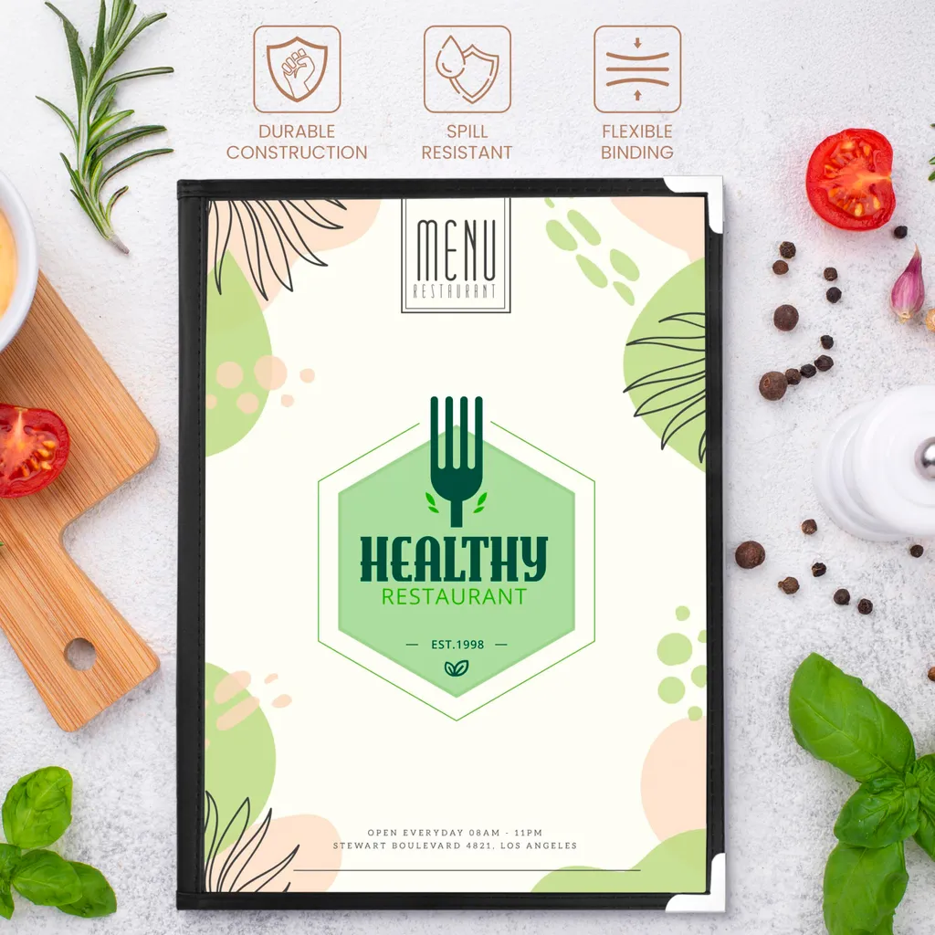 Pochettes de Menu A4 pour Restaurant et Café : Set de 5 Accessoires - 2