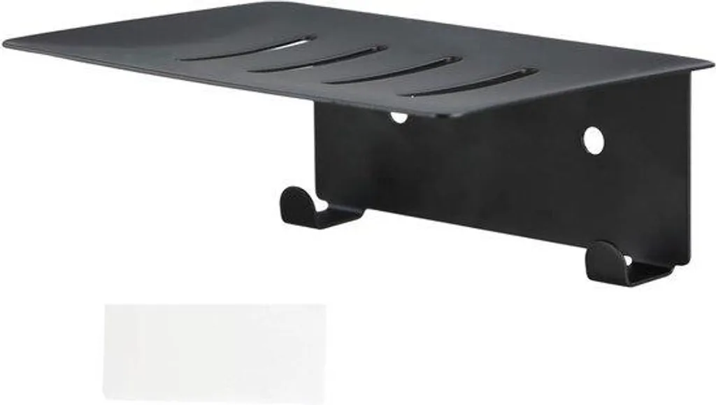 Porte-savon inox noir inoxydable avec système de drainage et crochet 3M