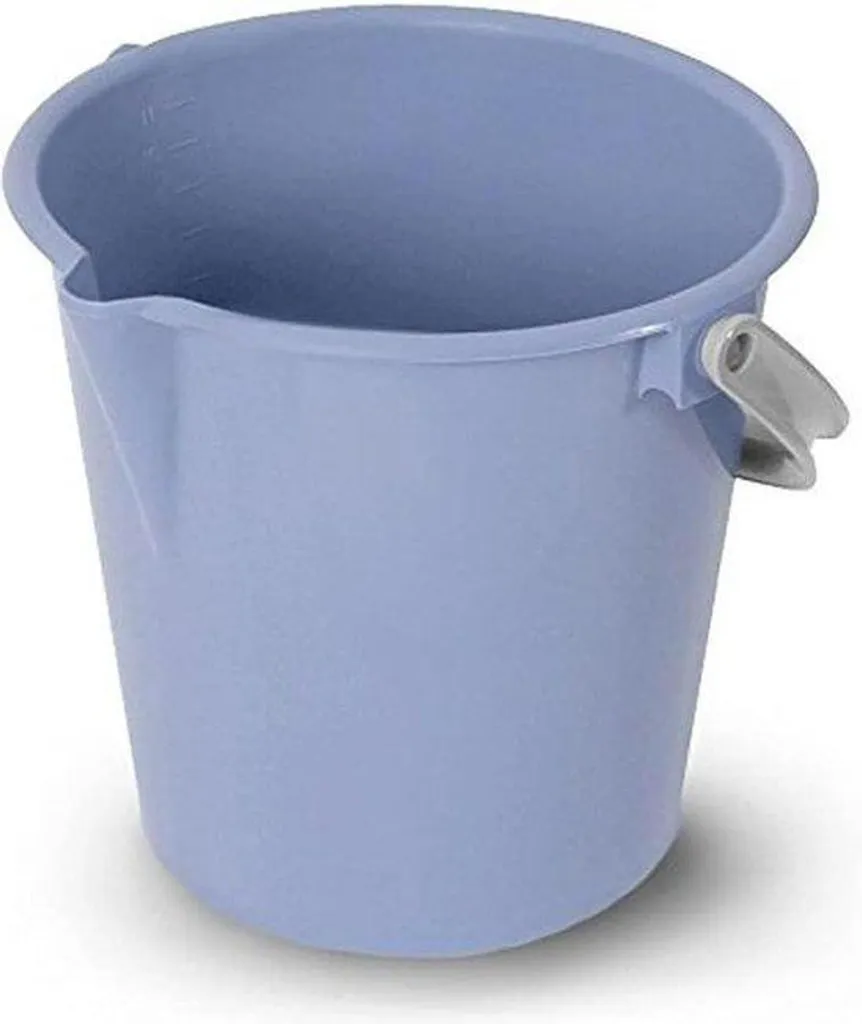 Seau de ménage bleu 12L avec anse métallique pour nettoyage complet