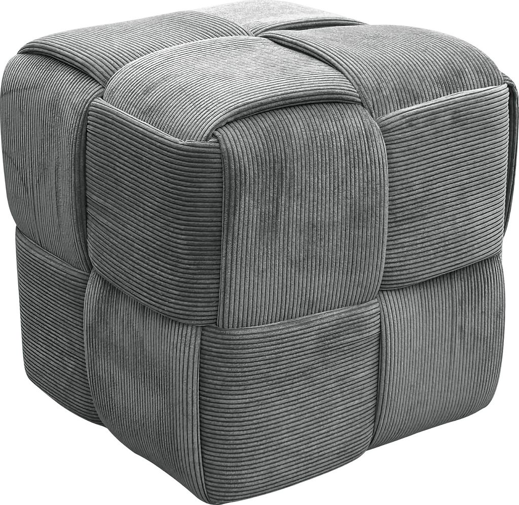 byLIVING Pouf URBAN / Cord grau / Vollpolster / Hocker / B Produktbild 