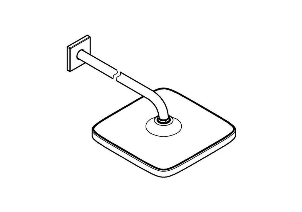 Grohe Kopfbrauseset Tempesta 250 Cube Brausearm 38cm, 1 Strahlart, chrom
