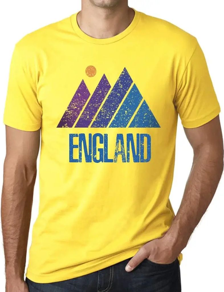 Herren Grafik T-Shirt Gebirgsengland – Mountain England – Öko-Verantwortlich Vintage Jahrgang Kurzarm Lustige Druck Geburtstag Geschenk Mann