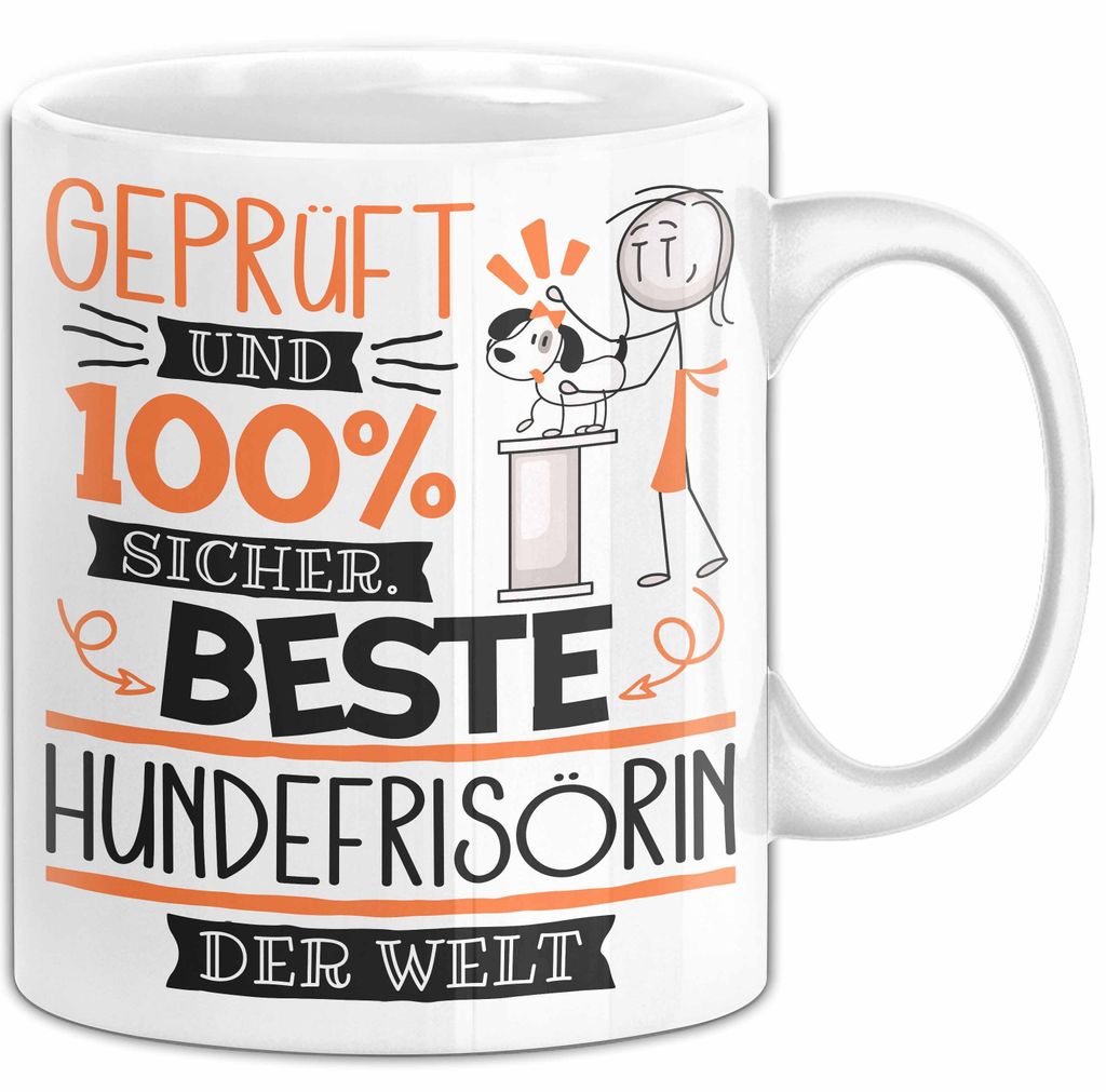 Beste Hundefrisörin Der Welt Tasse Geschenk für Eine Hundefrisörin Und Sicher Geschenkidee Geburtstag Weihnachten (Weiß)