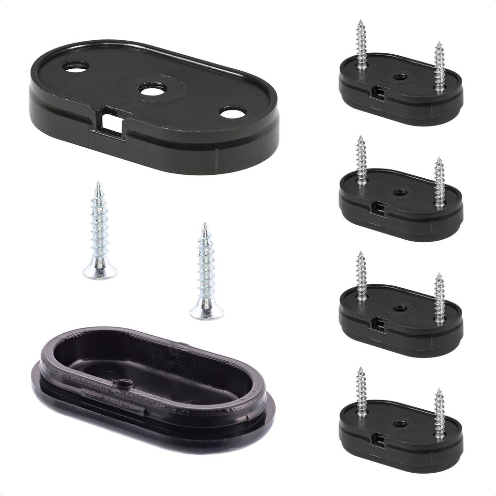 WAGNER QuickClick Kunststoffgleiter BLACK - 8x Schraube, je 4x Basis 35 x 20 mm & Gleiter 35 x 20 mm, DE Ware - 15783300