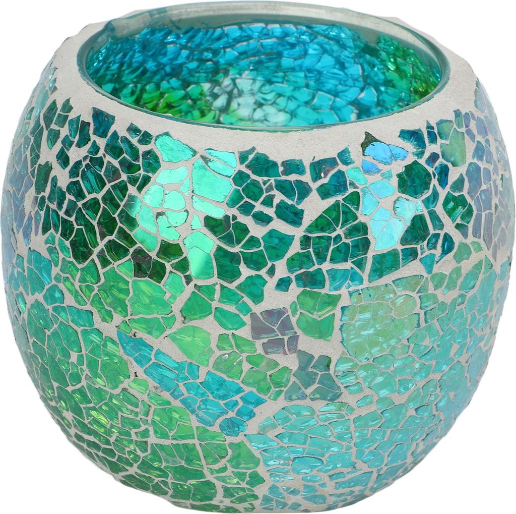 Mosaik-Teelichthalter, europäisches Design, langlebiges Glas, exquisite Glanzkerze für Bar, Zuhause, Büro