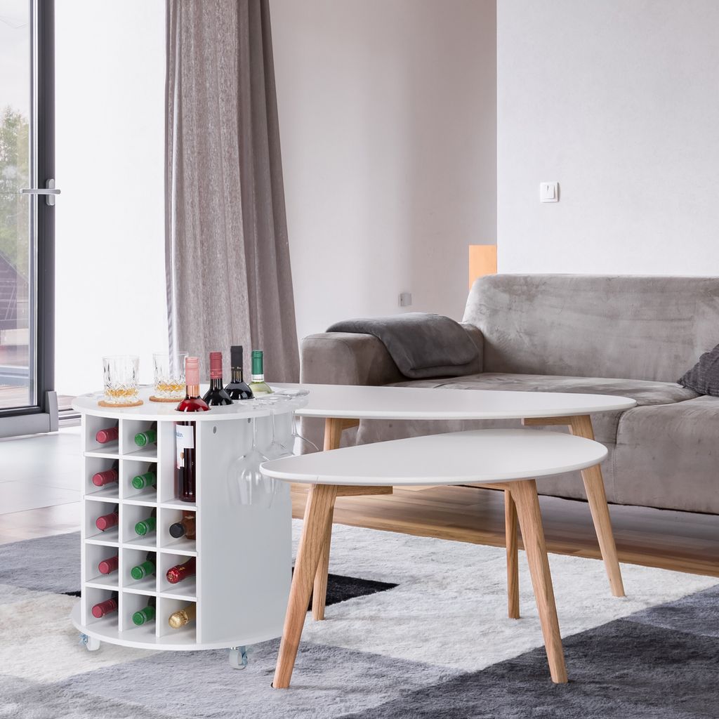 Relaxdays Weinregal auf 360° drehbaren Rollen, 6 Produktbild 
