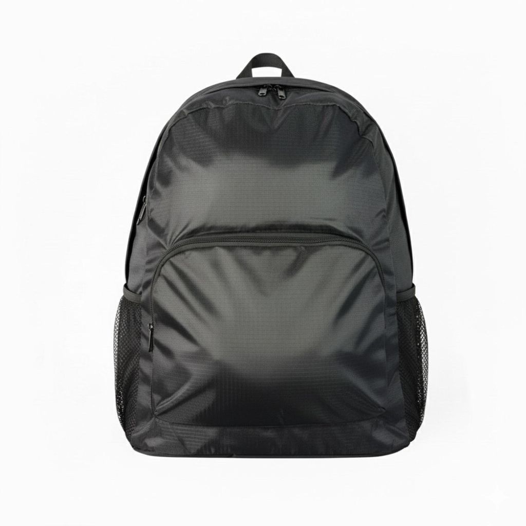 Faltbarer Rucksack Schwarz Leichter Tagesrucksack & Produktbild 