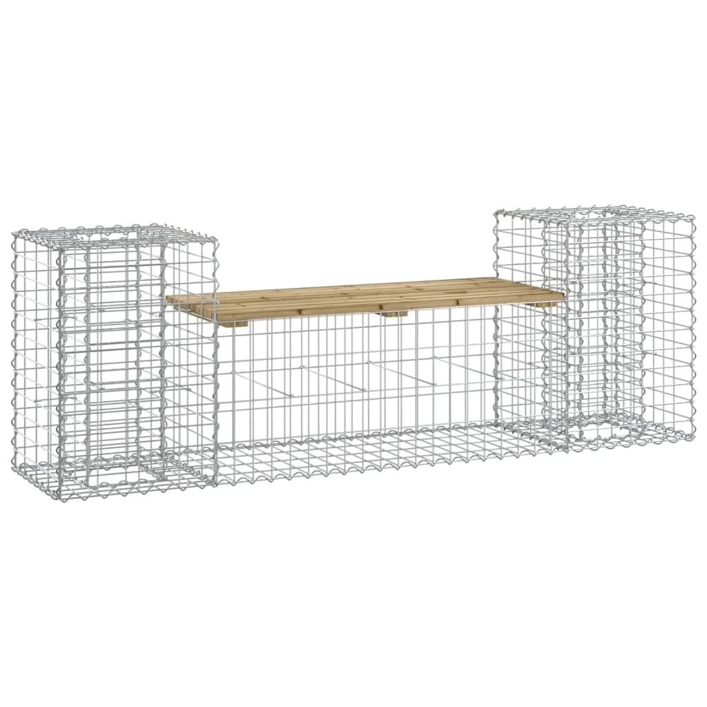 vidaXL Panchina da giardino Gabion 183x41x60,5 cm in legno Immagine del prodotto 