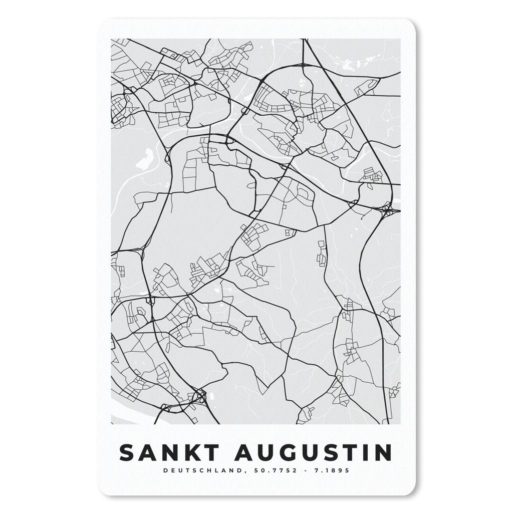 MuchoWow Mauspad Mousepad Stadtplan - Sankt Augustin - Karte - Deutschland 40x60 cm - Mousepads - Maus Mat - Pad - Mausunterlage - Schreibtisch A...