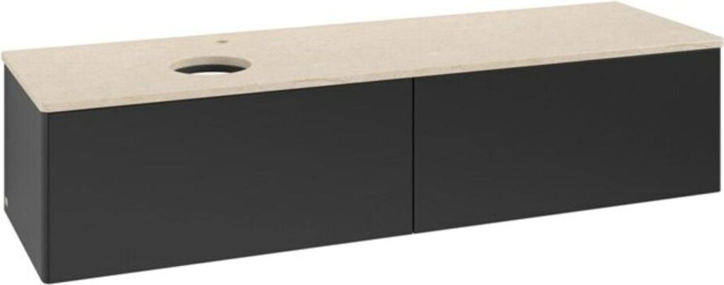 V&B Waschtischunterschrank ohne Frontstruktur -Beleuchtung Antao 160x50cm, HL, WBP botti., bla m Lac