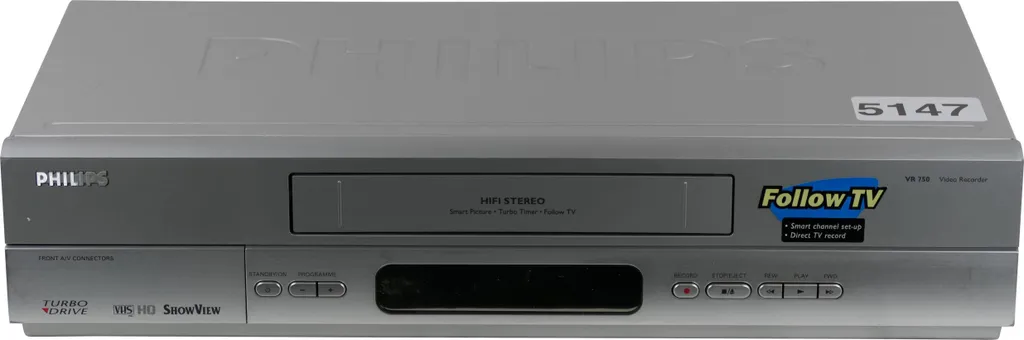 Magnétoscope Philips VR750/02 à 4 Têtes Vidéo pour une Image Stable