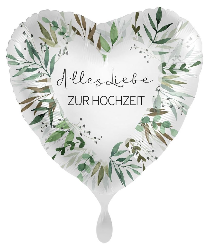 Folienballon Herz Alles Liebe zur Hochzeit 45cm Produktbild 