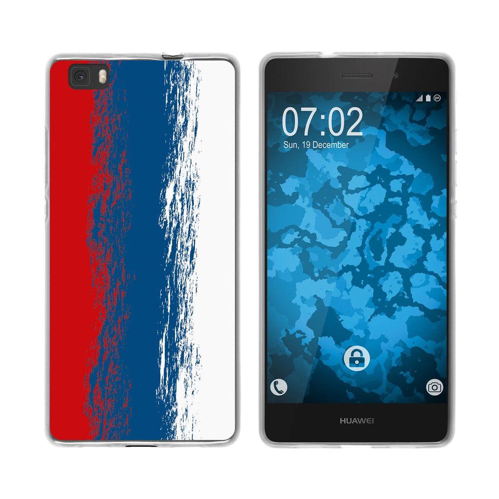 PhoneNatic Case kompatibel mit Huawei P8 Lite 2015 (1.Gen.) Silikon-Hülle WM Russland M9
