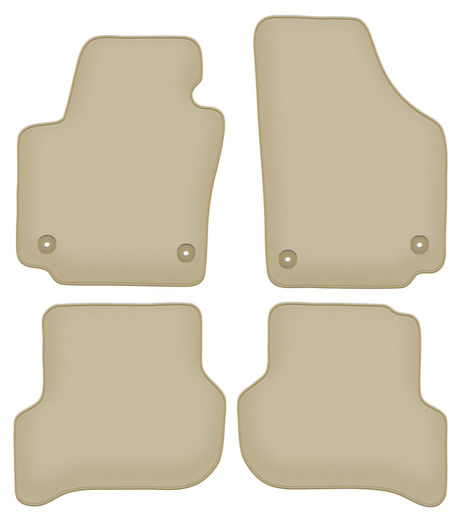 Velours-Fußmatten PREMIUM beige passend für Seat Altea XL (08.2008-2015, Minivan) – mit Befestigungen – passgenau