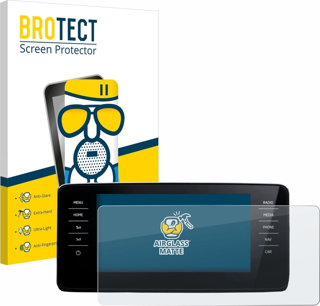 BROTECT Entspiegelungs Schutzglas für Skoda Scala Infosystem Amundsen 9.2" 2022 Schutzfolie Panzer Folie Glas Display Schutz matt