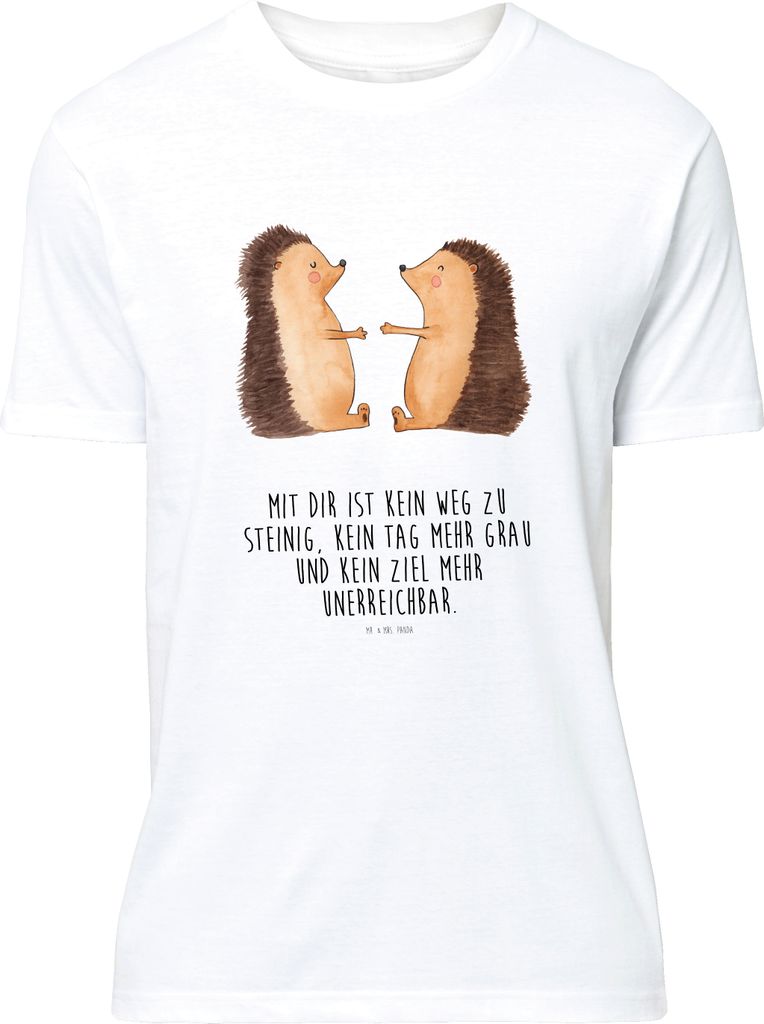 Mr. & Mrs. Panda T-Shirt Igel Liebe - Weiß - Geschenk, Tshirt, Jersey-Shirt, Freundin, Jahrestag, Hochzeit, Verlobt, Shirt, S, oberteil