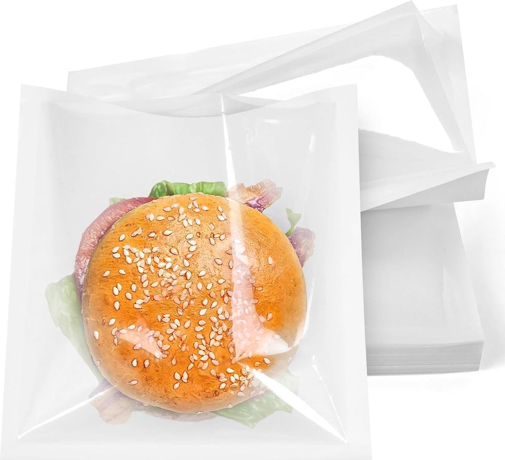 Papiertüten für Lebensmittel Frühstück Sandwiches Langlebig 100 Stück 18x19cm