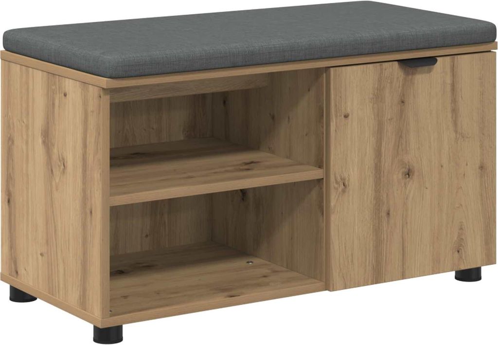 Flurbank mit Kissen mit Regal Artisan-Eiche 80 x 38 x 46 cm