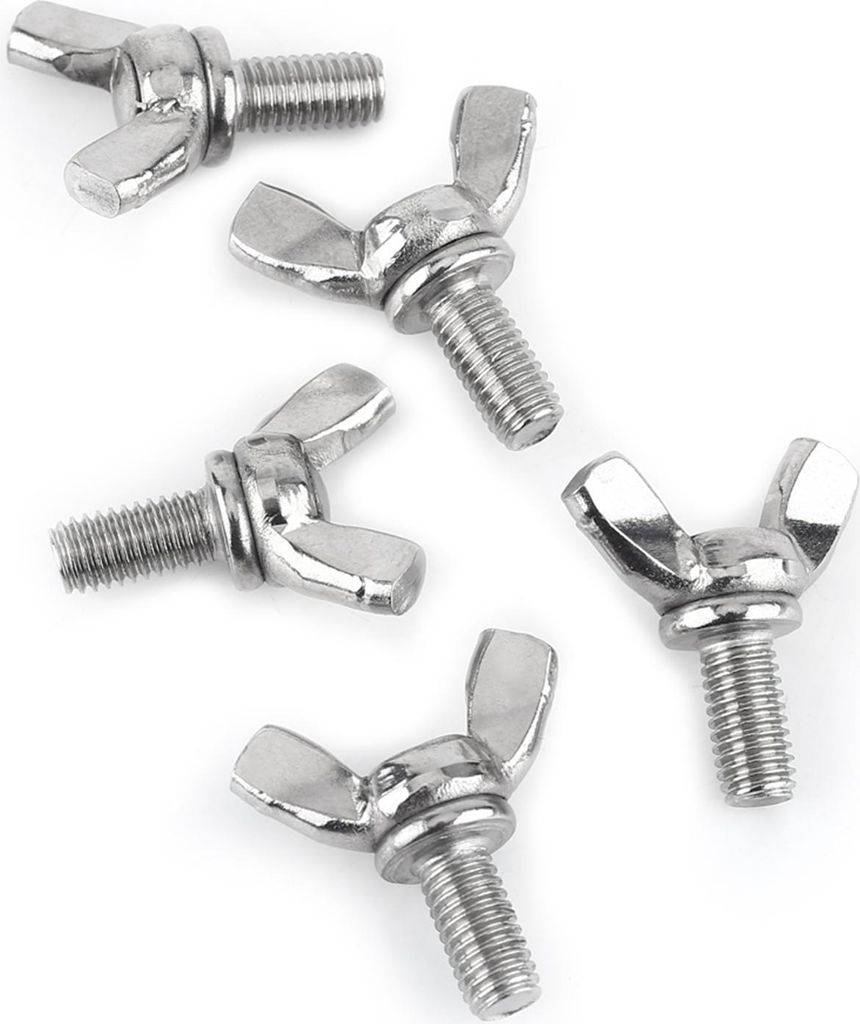 5 Stück Beutel 304 Edelstahl Flügel-Schmetterlingsschrauben Bolzen Maschinenbefestigungselement (M5 * 10 mm)