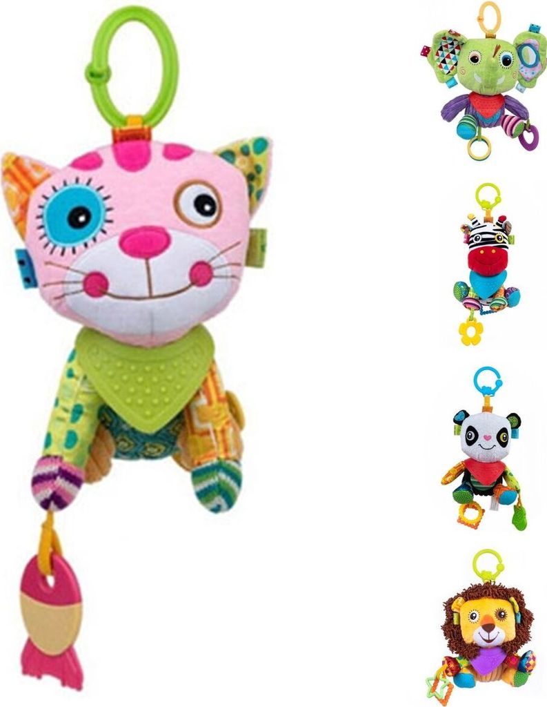 Bali Bazoo Kuscheltier C-Ring Greifling Activity Spielzeug Plüschtier ab Geburt rosa