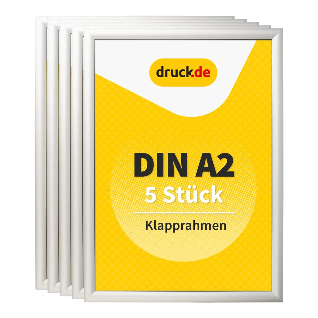 Cadre pliable DIN A2 en aluminium lot de 5 pour affiches et publicité
