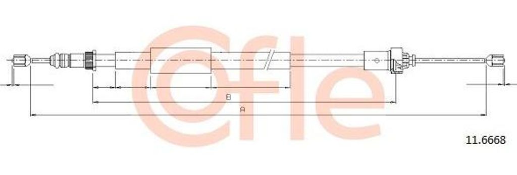 COFLE 11.6668 Seilzug, Handbremse OE 8200673259 kompatibel mit Modus, Clio