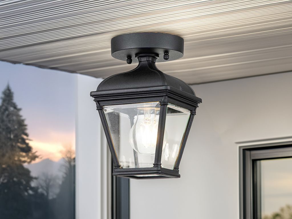 LED Außen Deckenleuchte, Laterne Landhausstil zur Terrassenbeleuchtung H: 22,5cm