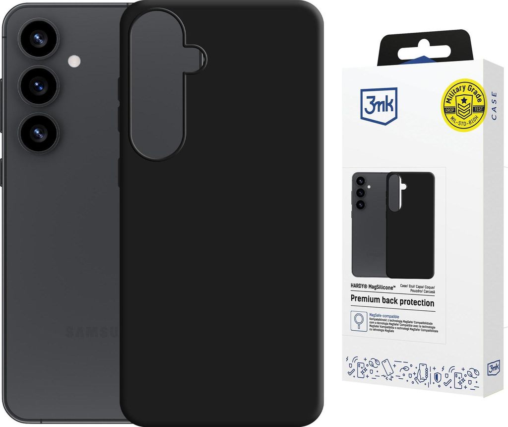 3MK Hardy MagSilicone Samsung Galaxy S25+ Plus schwarz