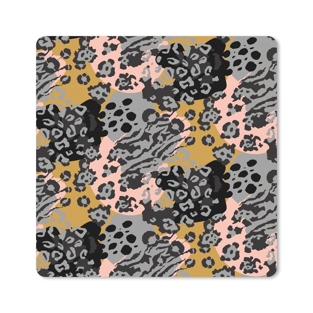 MuchoWow Mauspad Mousepad Schnittmuster - Tiere - Pantherdruck 30x30 cm - Mousepads - Maus Mat - Pad - Mausunterlage - Gaming