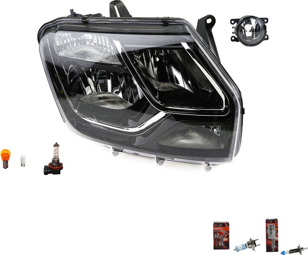 Johns, Scheinwerfer Re. + Osram Night Breaker Laser passend für Dacia Duster für mecha. 260100156R 260107307R 8200074008 6202E1 00006202E1 671002...