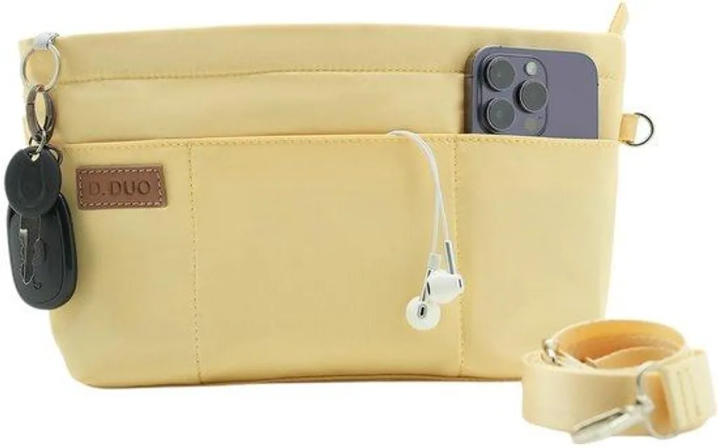Organiseur sac jaune en nylon résistant à l'eau et sangle modulable