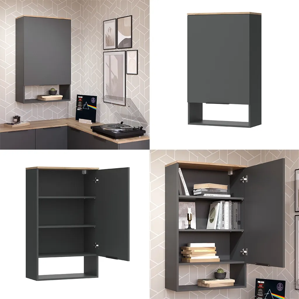 Vicco Wido Commode Anthracite avec porte - Meuble Model 47670 robuste - 8