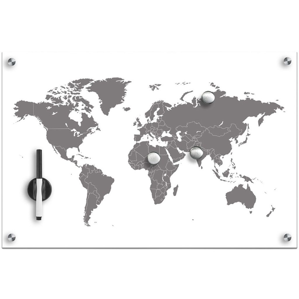 Tableau magnétique Monde + 3 aimants, 60x40 cm, ZELLER Image du produit 