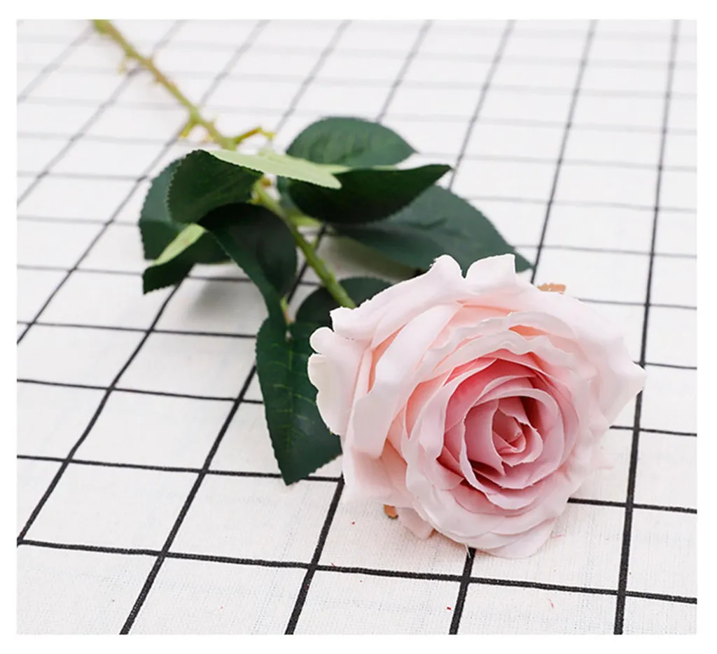 Rose artificielle rose clair haute simulation pour mariage et déco - 4