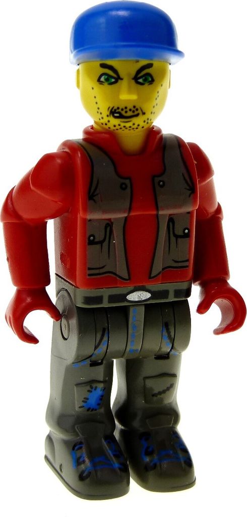 1x Lego Figur 4 Juniors Jack Stone Mann Räuber rot grau Produktbild 