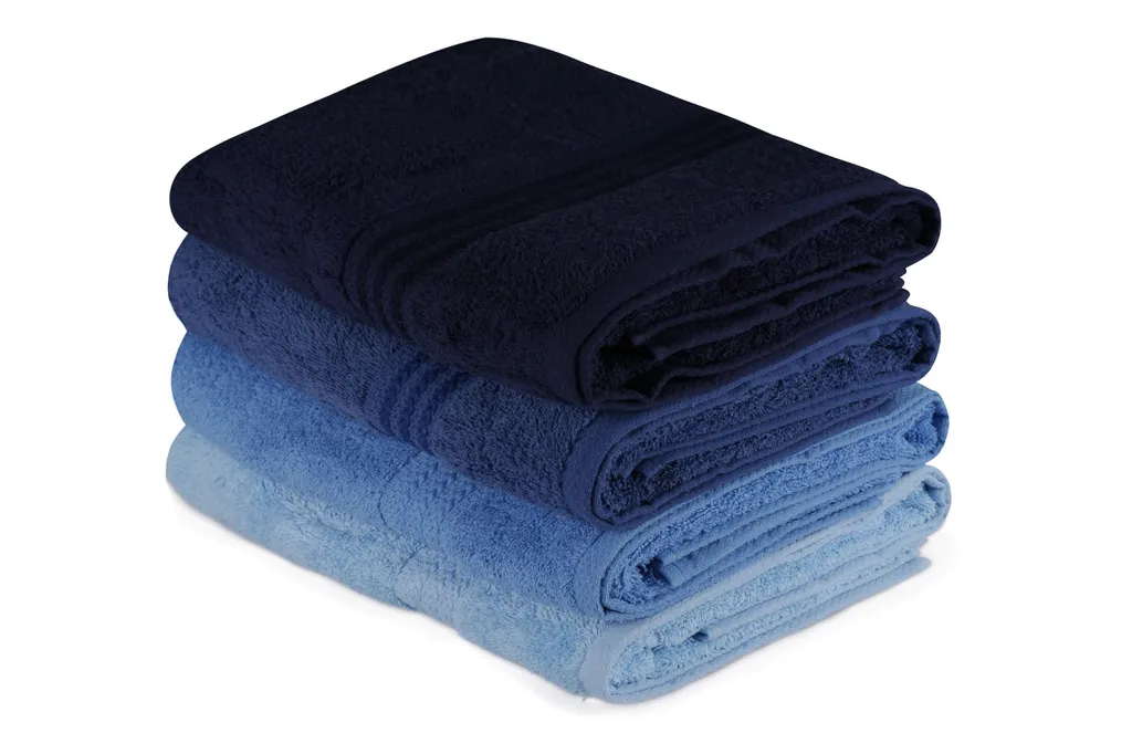 Serviette de Bain pour Sport et Maison Bleu Foncé 100% Coton Doux