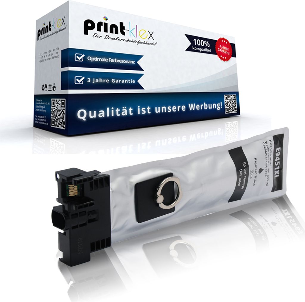 Kompatible Tintenpatrone für Epson WorkForce Pro WF-C 5210 DW WorkForce Pro WF-C 5290 DW WorkForce Pro WF-C 5290 DW BAM C13T945140 T9451 T 9451 Bl...
