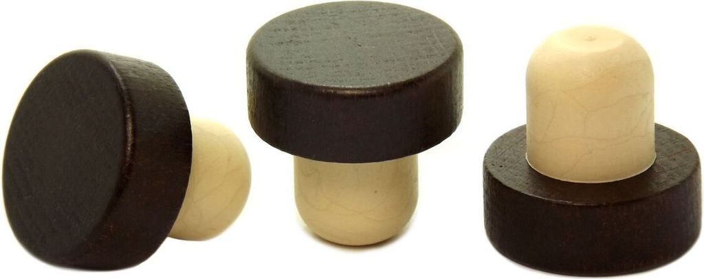 20x Whisky Korken Holzgriff braun Ø 19,5 mm Echtholz sehr robust! Für alle gängigen Flaschen Whiskyflaschen Gin Whiskey Flaschenkorken