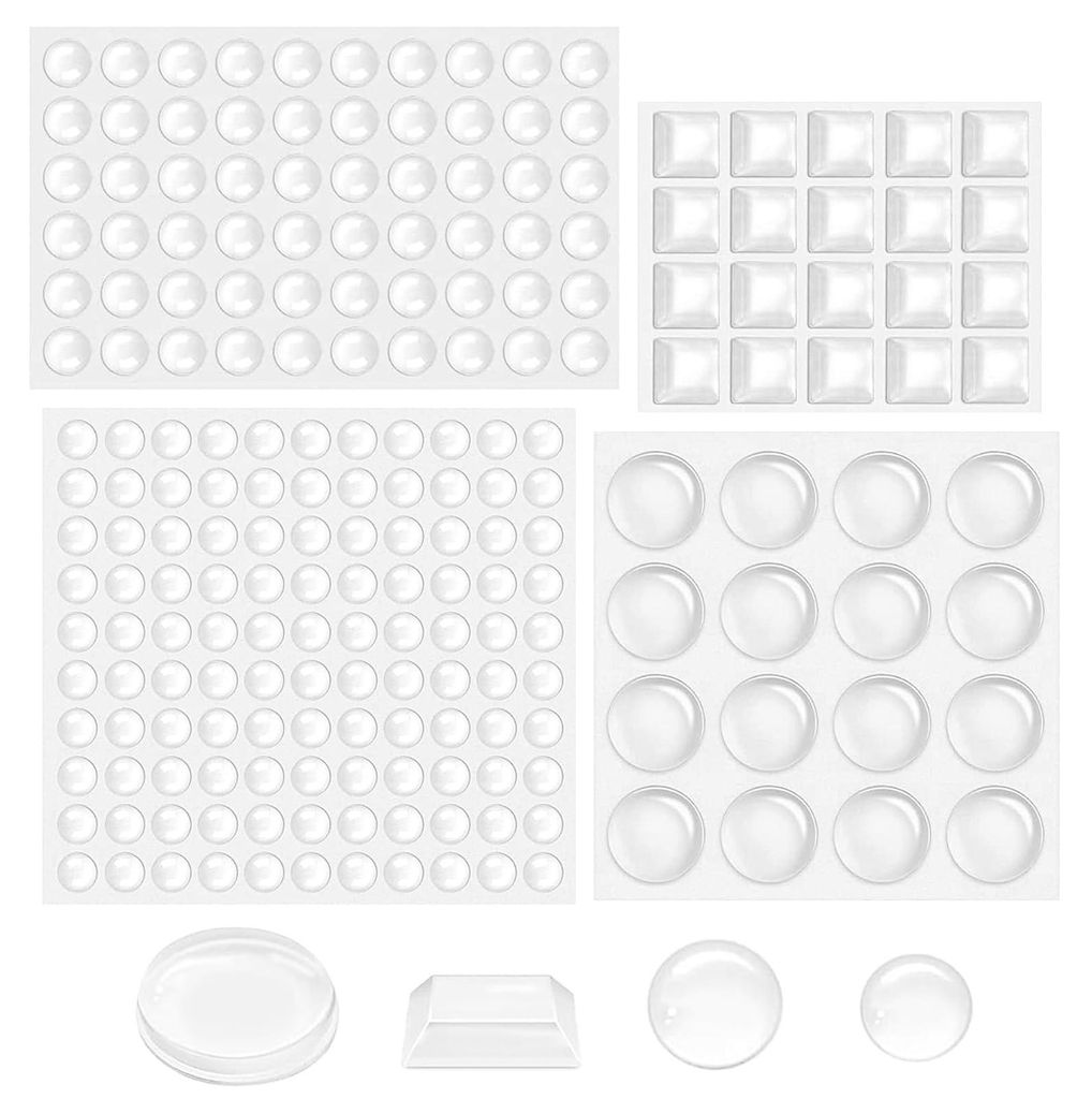 Transparente elastische Puffer, 206 Stück, selbstklebende Gummipuffer, Türpuffer, geräuscharm, stoßfest, ideal für Türen, Möbel, Schränke, ...