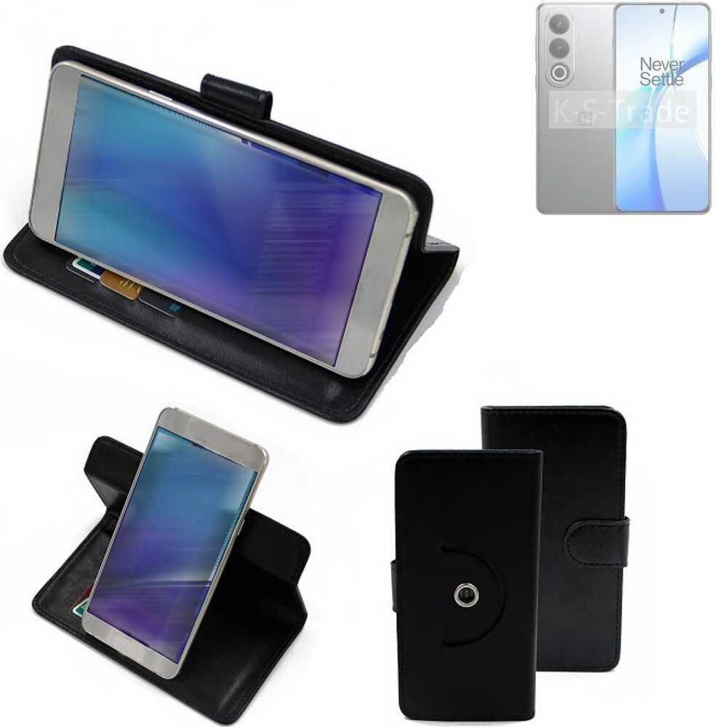 K-S-Trade Case Schutzhülle Handyhülle kompatibel mit OnePlus Nord CE4 Flipcase Smartphone Cover Handy Schutz Tasche Klapphülle Walletcase schwarz