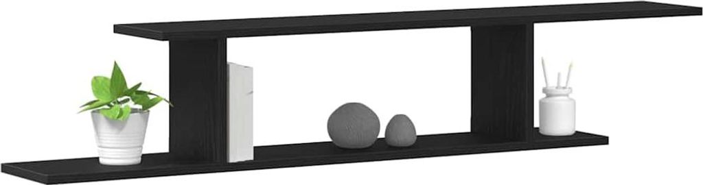 "im Sonderangebot"Schweberegal schlichte Design - Hängeregal 10Kg belastbar - Wandmontiertes TV Regal Schwarz Eichen-Optik 125x18x23 cm DEMöbel 8...