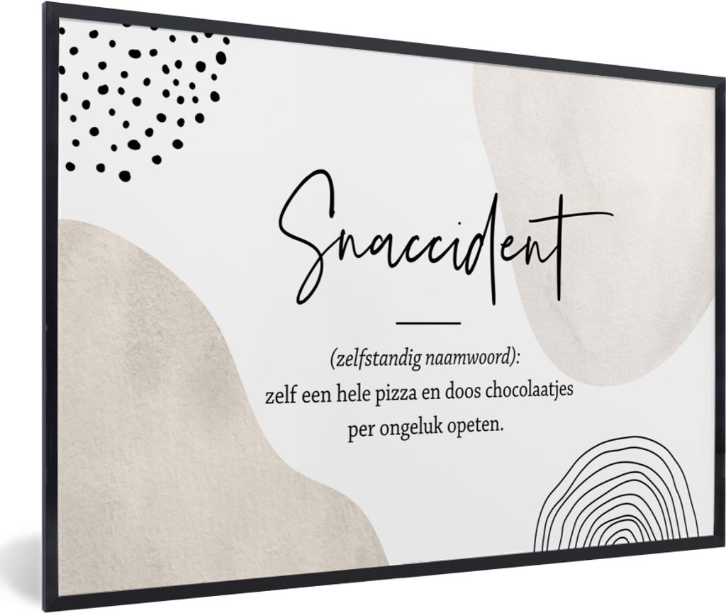 MuchoWow Gerahmtes Poster Zitate - Snaccident definition - Sprichwörter - Wörterbuch 60x40 cm - Poster mit Schwarzem Bilderrahmen Wandposter Ra...