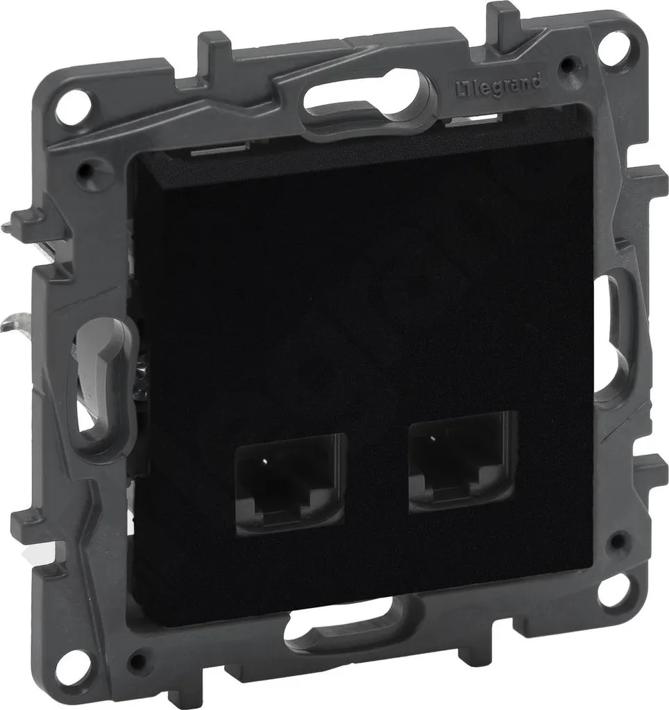 Doublez vos ports Ethernet avec la prise RJ45 Niloe Step noir Cat 5e