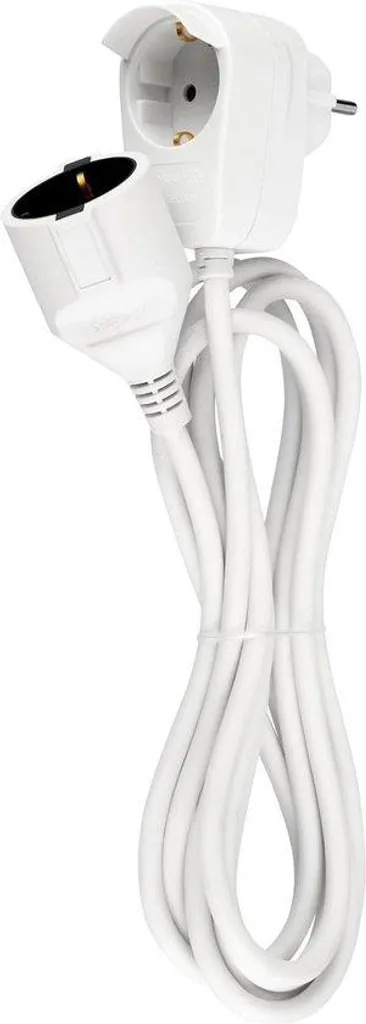 Câble prolongateur blanc 3 mètres avec prise terre pour bureau modulable