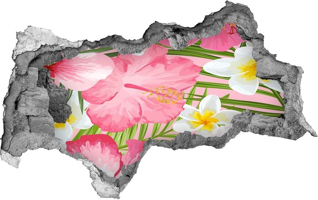 Selbstklebender Loch-3D-Aufkleber 95x73 cm tropische Blumen