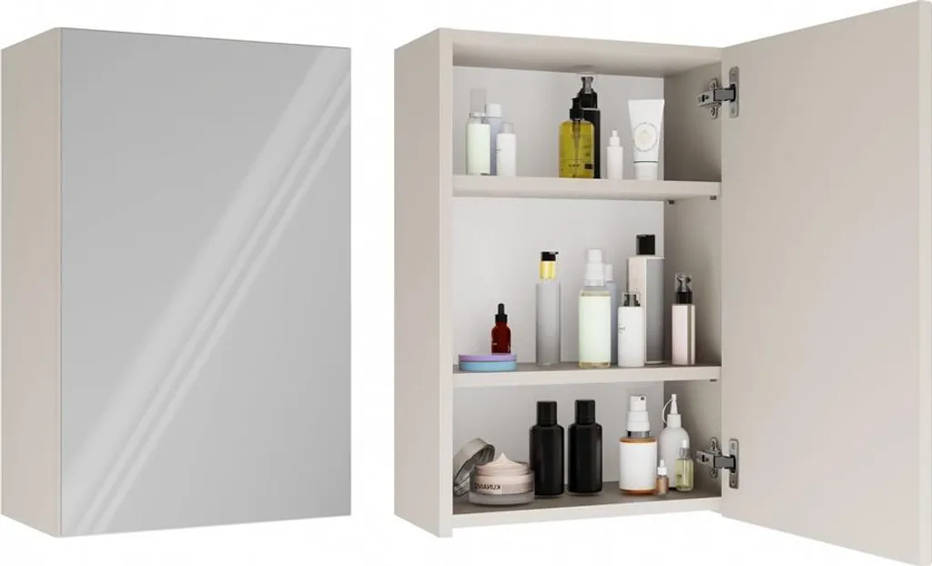 Armoire de toilette pour lavabo POLA miroir suspendu gain de place